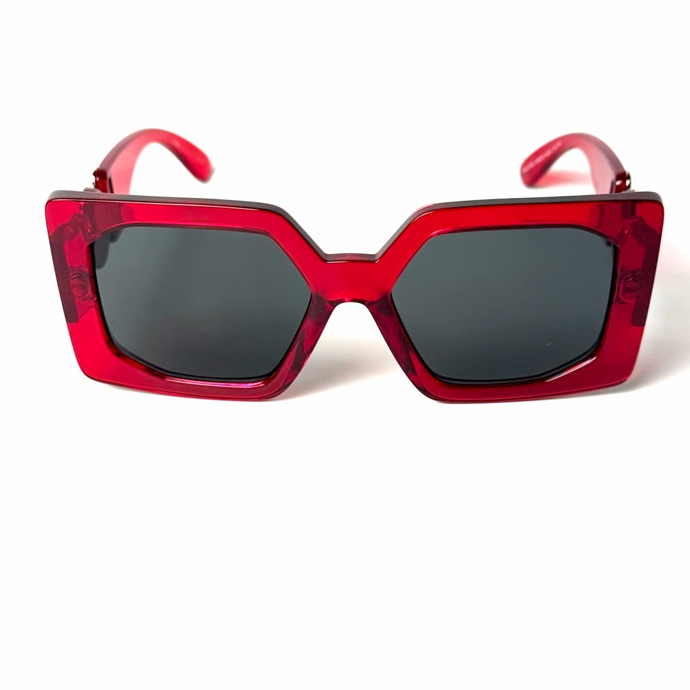 Versace Mod 4478U 5500/87 Red Square Silver Sunglasses Authentic New 4478 U - Picture 3 of 7